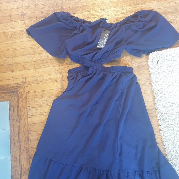 Solersun Cut Out Dress in Navy - Picture 2 of 2